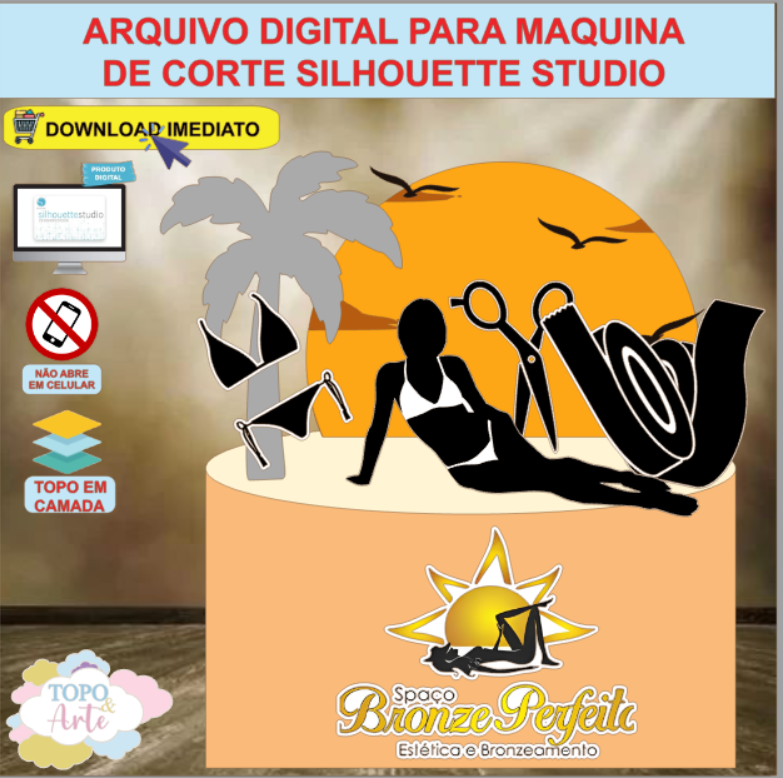 ARQUIVO de Corte Topo de Bolo Tardezinha Praia - 22