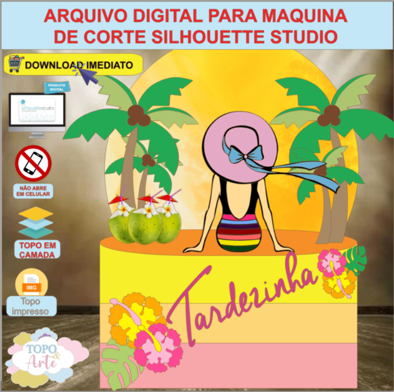 ARQUIVO de Corte Topo de Bolo Tardezinha Praia - 23