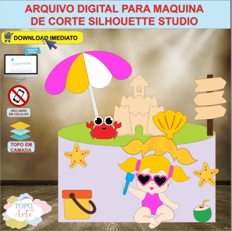 ARQUIVO de Corte Topo de Bolo Tardezinha Praia - 26