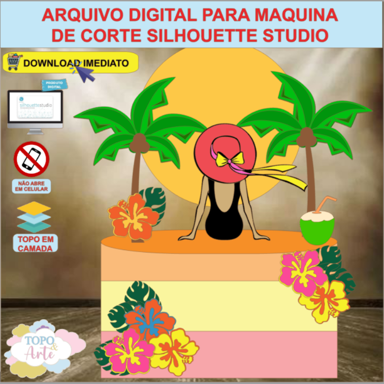 ARQUIVO de Corte Topo de Bolo Tardezinha Praia - 35