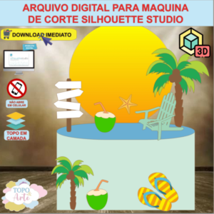 ARQUIVO de Corte Topo de Bolo Tardezinha Praia com Cadeira - 03