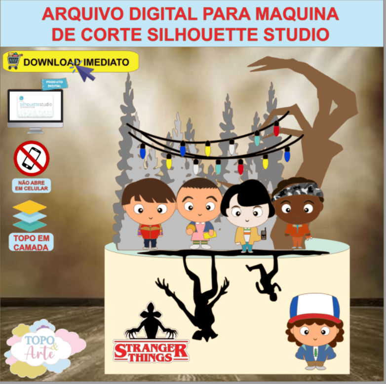 ARQUIVO de Corte Topo de Bolo Stranger Things - 03