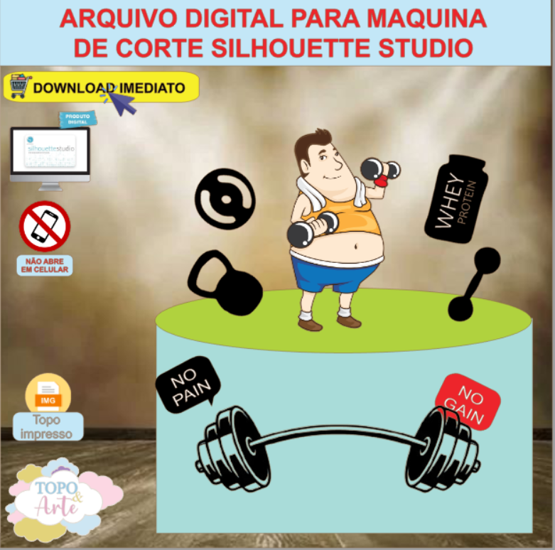 ARQUIVO de Corte Topo de Bolo Academia Fitness - 06