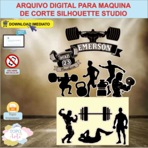ARQUIVO de Corte Topo de Bolo Academia Fitness - 11