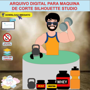 ARQUIVO de Corte Topo de Bolo Academia Fitness - 13
