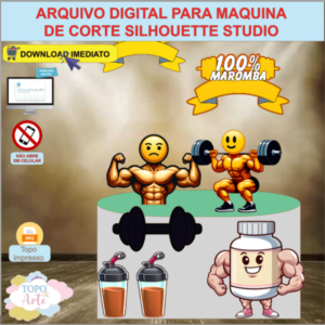 ARQUIVO de Corte Topo de Bolo Academia Fitness - 14