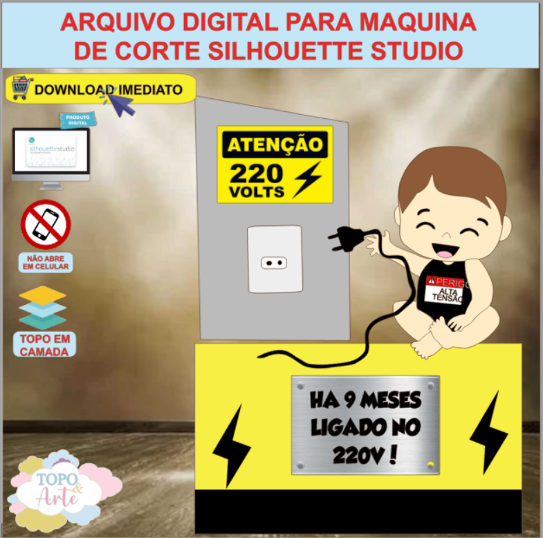 ARQUIVO de Corte Topo de Bolo Bebe 220 Volts - 01