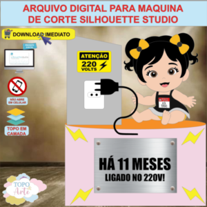 ARQUIVO de Corte Topo de Bolo Bebe 220 Volts Menina - 07