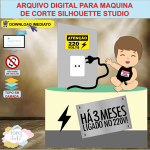 ARQUIVO de Corte Topo de Bolo Bebe 220 Volts Menino - 03
