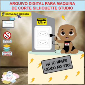 ARQUIVO de Corte Topo de Bolo Bebe 220 Volts Menino - 06