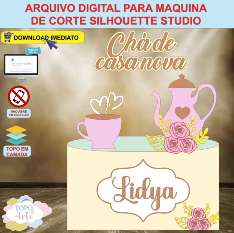ARQUIVO de Corte Topo de Bolo Cha de Panela - 06