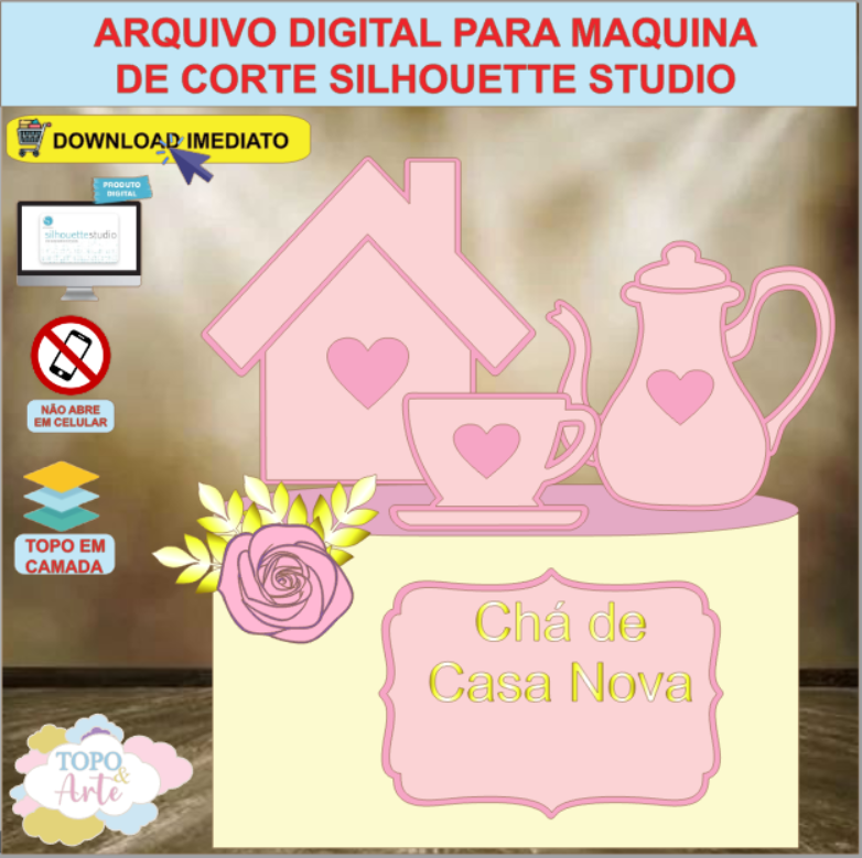 ARQUIVO de Corte Topo de Bolo Cha de Panela de Casa Nova - 07