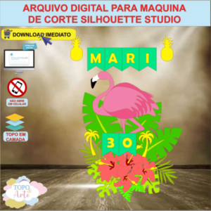 ARQUIVO de Corte Topo de Bolo Flamingo - 03