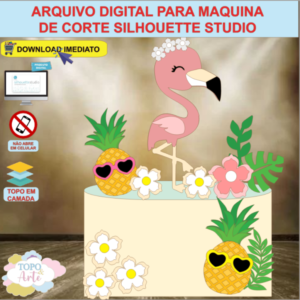 ARQUIVO de Corte Topo de Bolo Flamingo - 07