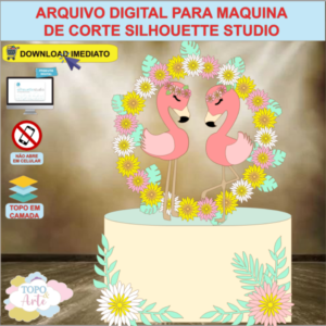 ARQUIVO de Corte Topo de Bolo Flamingo - 08