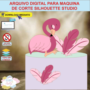 ARQUIVO de Corte Topo de Bolo Flamingo - 11