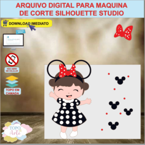 ARQUIVO de Corte Topo de Bolo Menina Minnie Mouse - 27