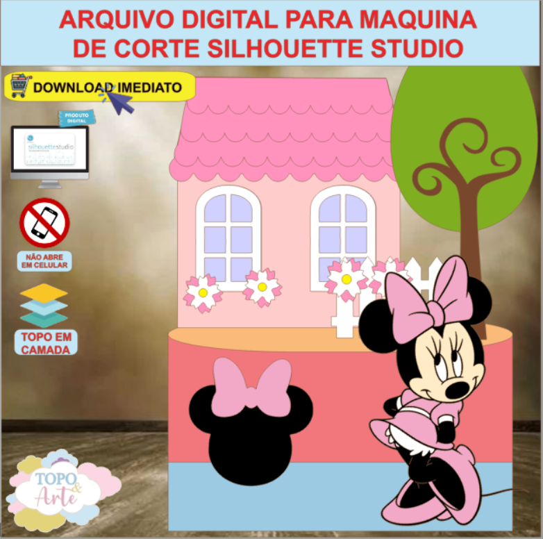 ARQUIVO de Corte Topo de Bolo Minnie Mouse - 19