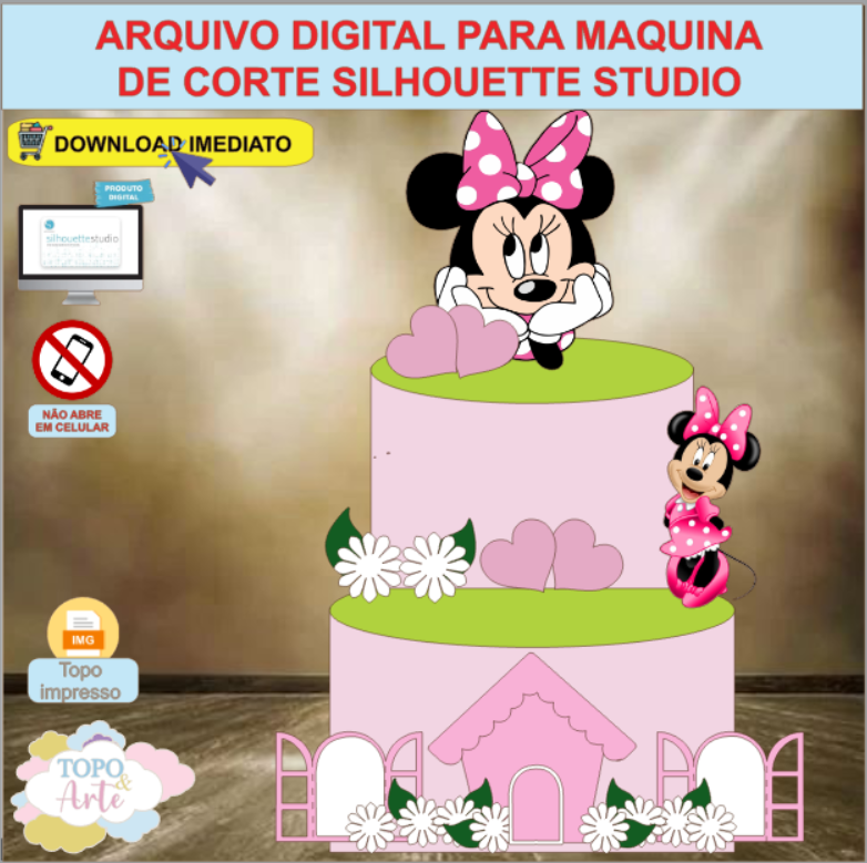 ARQUIVO de Corte Topo de Bolo Minnie Mouse - 22