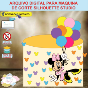ARQUIVO de Corte Topo de Bolo Minnie Mouse Baloes - 21