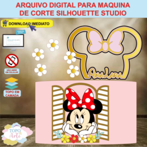 ARQUIVO de Corte Topo de Bolo Minnie Mouse na Janela - 20