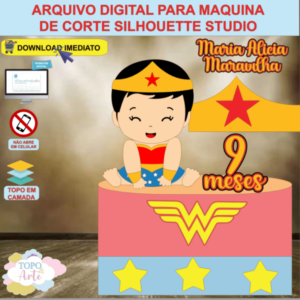 ARQUIVO de Corte Topo de Bolo Mulher Maravilha - 11