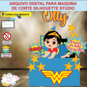 ARQUIVO de Corte Topo de Bolo Mulher Maravilha - 12