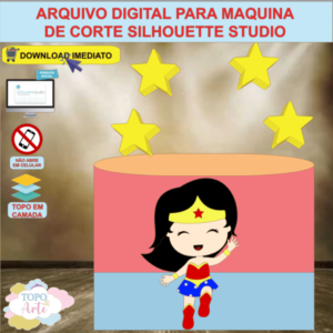 ARQUIVO de Corte Topo de Bolo Mulher Maravilha - 17