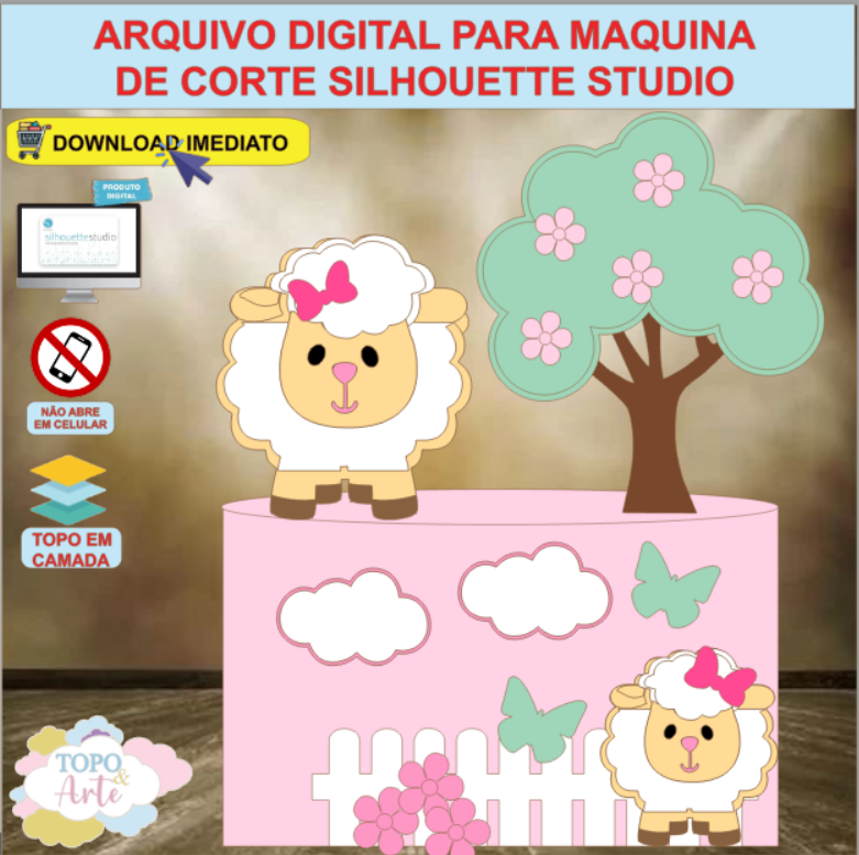 ARQUIVO de Corte Topo de Bolo Ovelhinha - 03