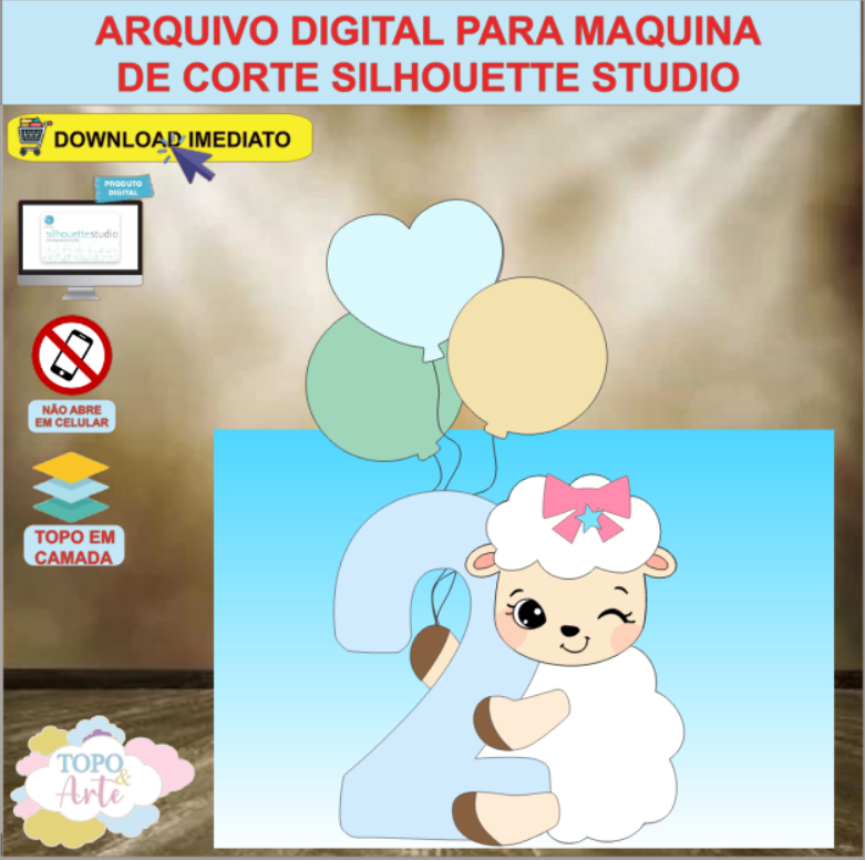 ARQUIVO de Corte Topo de Bolo Ovelhinha - 04