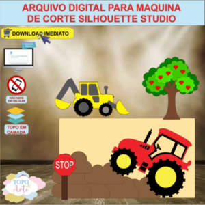ARQUIVO de Corte Topo de Bolo Trator Construçao - 01
