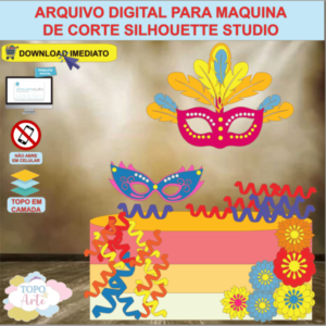 ARQUIVO de Corte Topo de Bolo Carnaval Baile de Mascara - 33