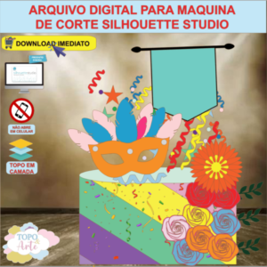 ARQUIVO de Corte Topo de Bolo Carnaval Baile de Mascara - 35