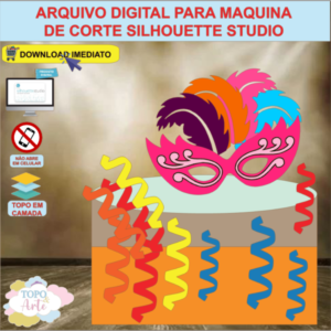 ARQUIVO de Corte Topo de Bolo Carnaval Baile de Mascara - 41