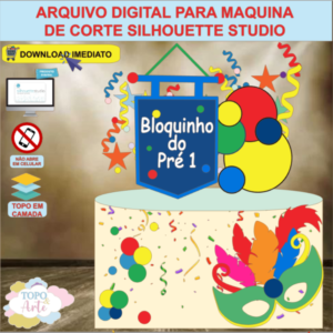 ARQUIVO de Corte Topo de Bolo Carnaval Baile de Mascara - 44