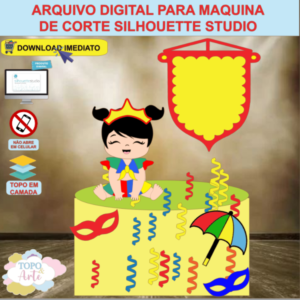 ARQUIVO de Corte Topo de Bolo Carnaval Bebe Menina - 48