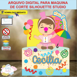 ARQUIVO de Corte Topo de Bolo Carnaval Bebe Menina - 51