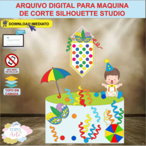 ARQUIVO de Corte Topo de Bolo Carnaval Bebe Menino - 32