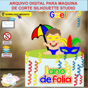 ARQUIVO de Corte Topo de Bolo Carnaval Bebe Menino - 36
