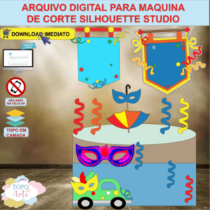 ARQUIVO de Corte Topo de Bolo Carnaval Folia - 45