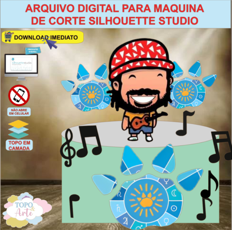 ARQUIVO de Corte Topo de Bolo Carnaval Folia Bel Marques - 40