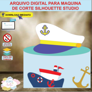 ARQUIVO de Corte Topo de Bolo Chapeu Marinheiro - 06