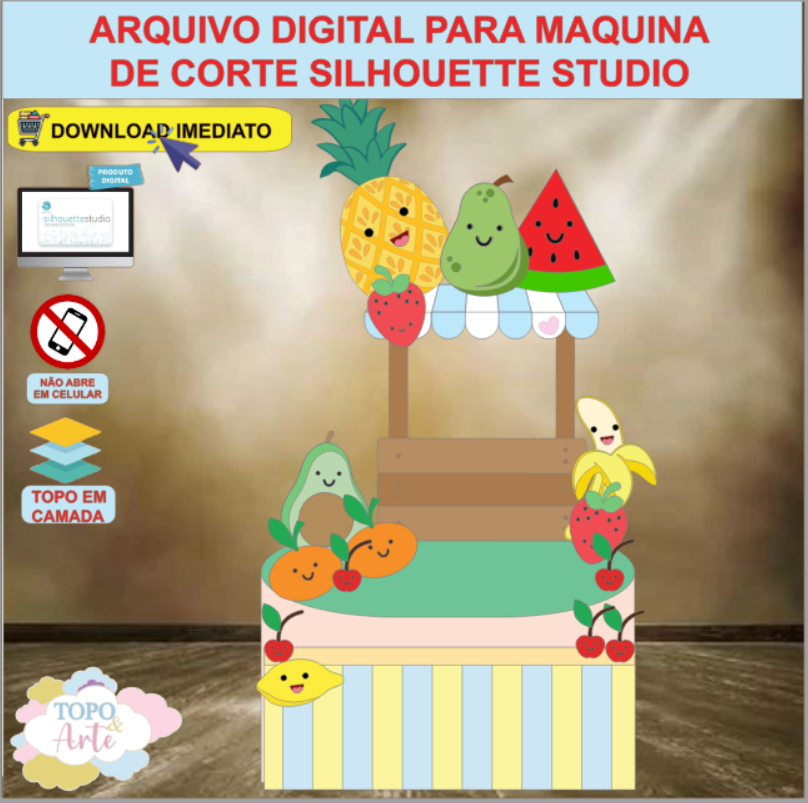 ARQUIVO de Corte Topo de Bolo Frutas - 15