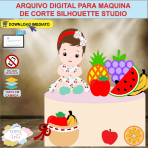 ARQUIVO de Corte Topo de Bolo Frutas Menina - 08
