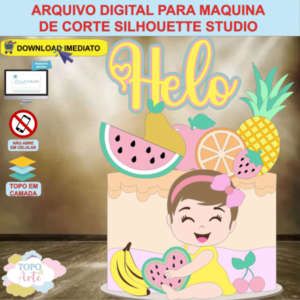 ARQUIVO de Corte Topo de Bolo Frutas Menina - 16