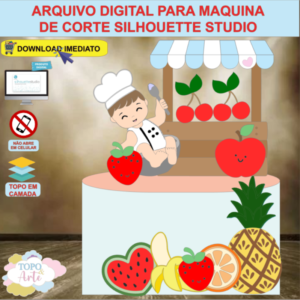 ARQUIVO de Corte Topo de Bolo Frutas Menino - 05