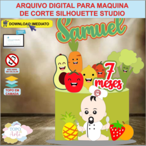 ARQUIVO de Corte Topo de Bolo Frutas Menino - 13