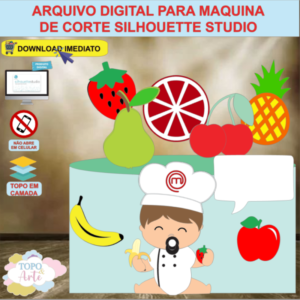 ARQUIVO de Corte Topo de Bolo Frutas Menino - 14