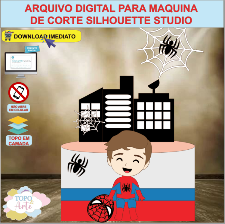 ARQUIVO de Corte Topo de Bolo Homem Aranha - 06