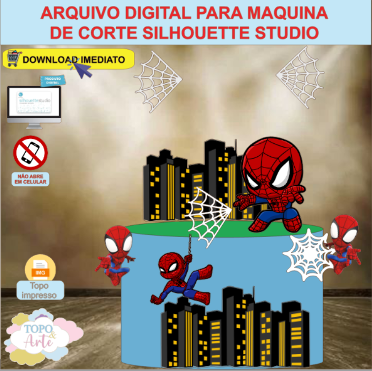 ARQUIVO de Corte Topo de Bolo Homem Aranha - 09